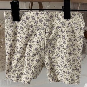 Jamie Kay Biker Shoets Floral Cream and Lavender Shorts